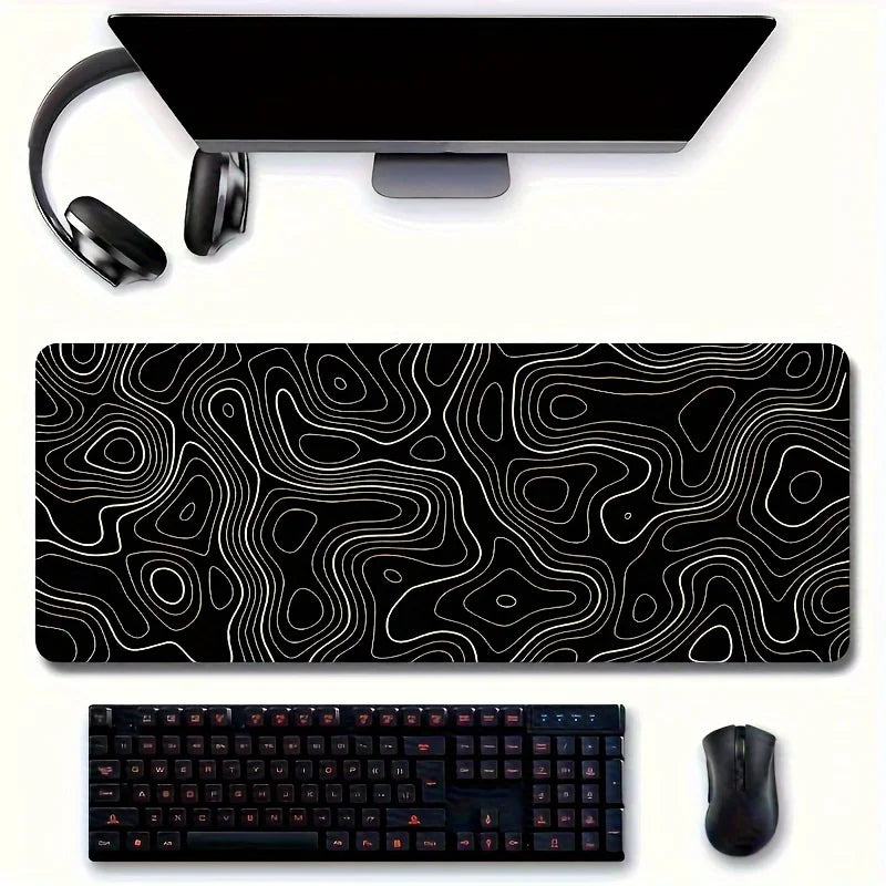 XXL Mouse Pad | Minimal Flow Lines Black Edition